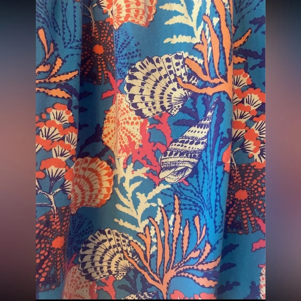 Gymboree blue coral print dress size 4